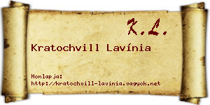 Kratochvill Lavínia névjegykártya